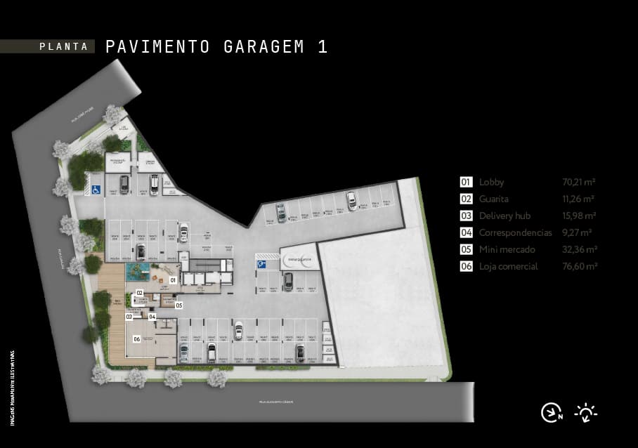 Pavimento garagem